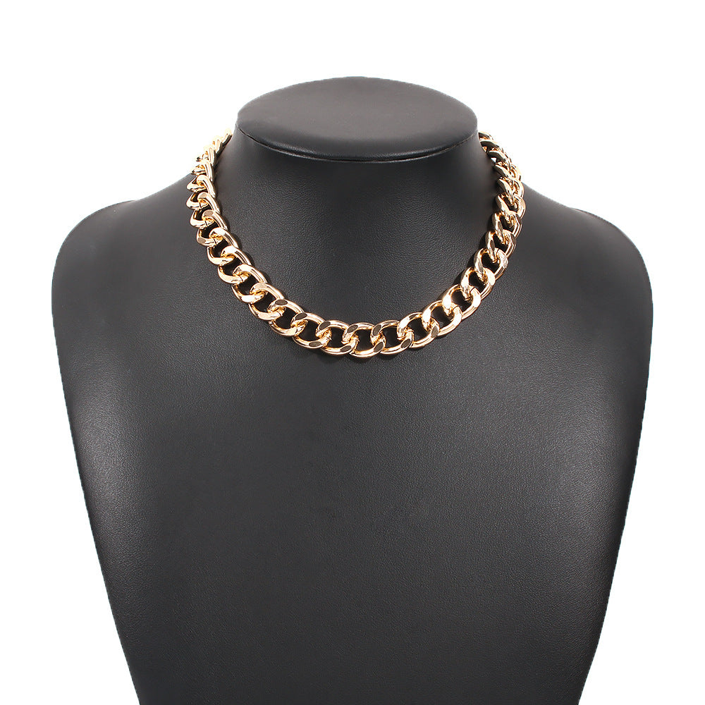 2021 Fashion Big Necklace for Women Twist Gold Silver Color Chunky