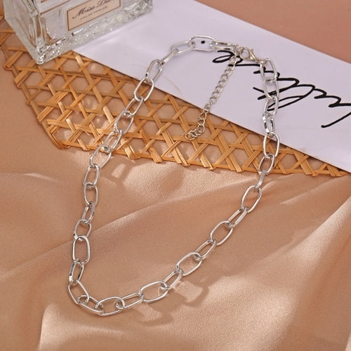 2021 Fashion Big Necklace for Women Twist Gold Silver Color Chunky