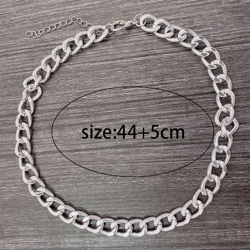 2021 Fashion Big Necklace for Women Twist Gold Silver Color Chunky