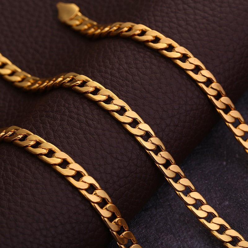 6MM 18K Gold Plated Necklace Fashion Jewelry Sideways Snake