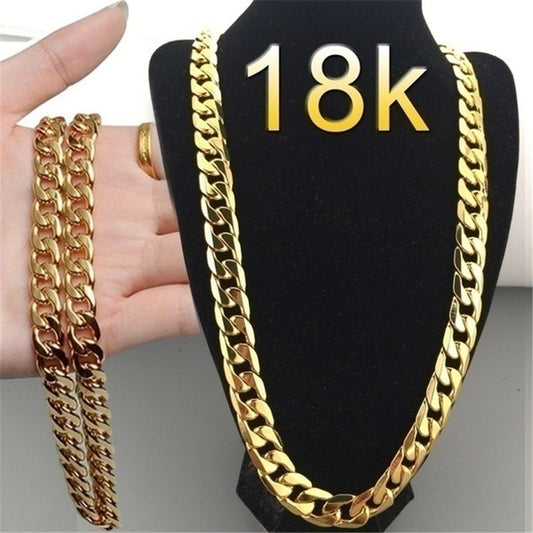 6MM 18K Gold Plated Necklace Fashion Jewelry Sideways Snake